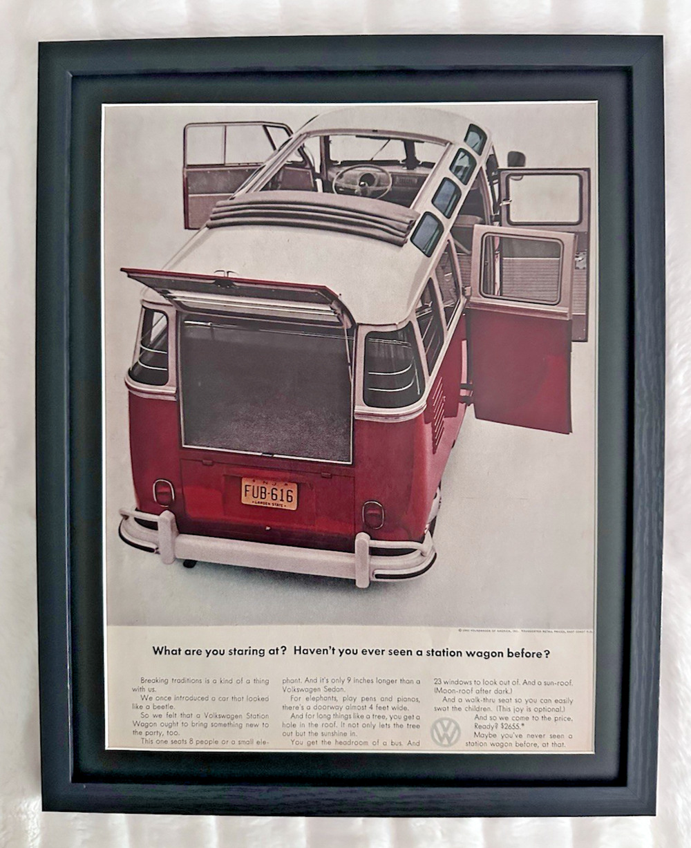 Framed Vintage 1962 Original Magazine Ad VW Volkswagen What Are You Staring At